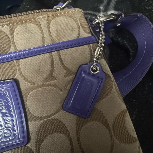 Coach Poppy Signature C Crossbody Khaki/Purple - Picture 4 of 6